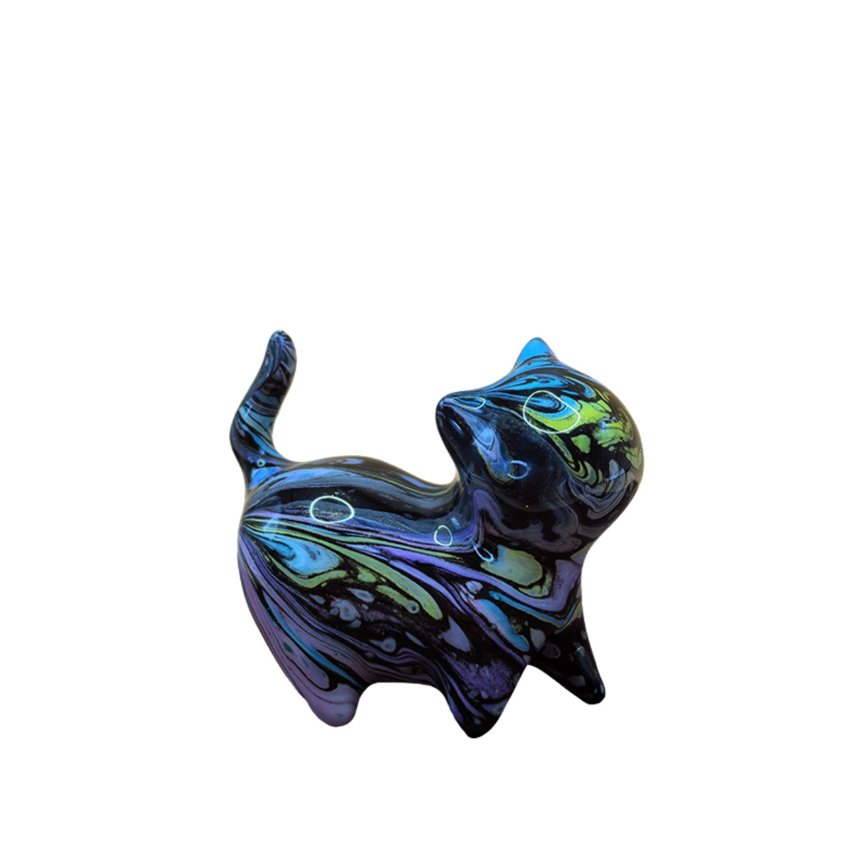 杭州霊隠漆猫シリーズ カラフルで可愛い猫 招き猫 漆塗り置物 文玩装飾