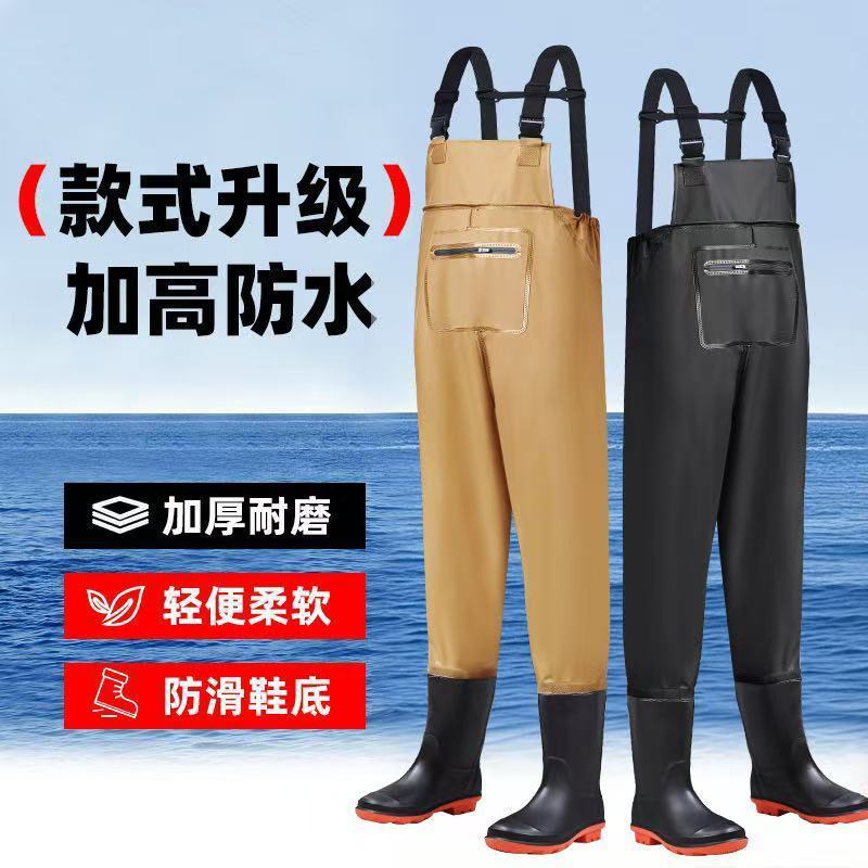 Water-Resistant Pants Half-Length Rain Pants Waterproof Clothing Men's Fishing Jumpsuit Full-Body Fishing Waders Pants Thickened Rain Boots