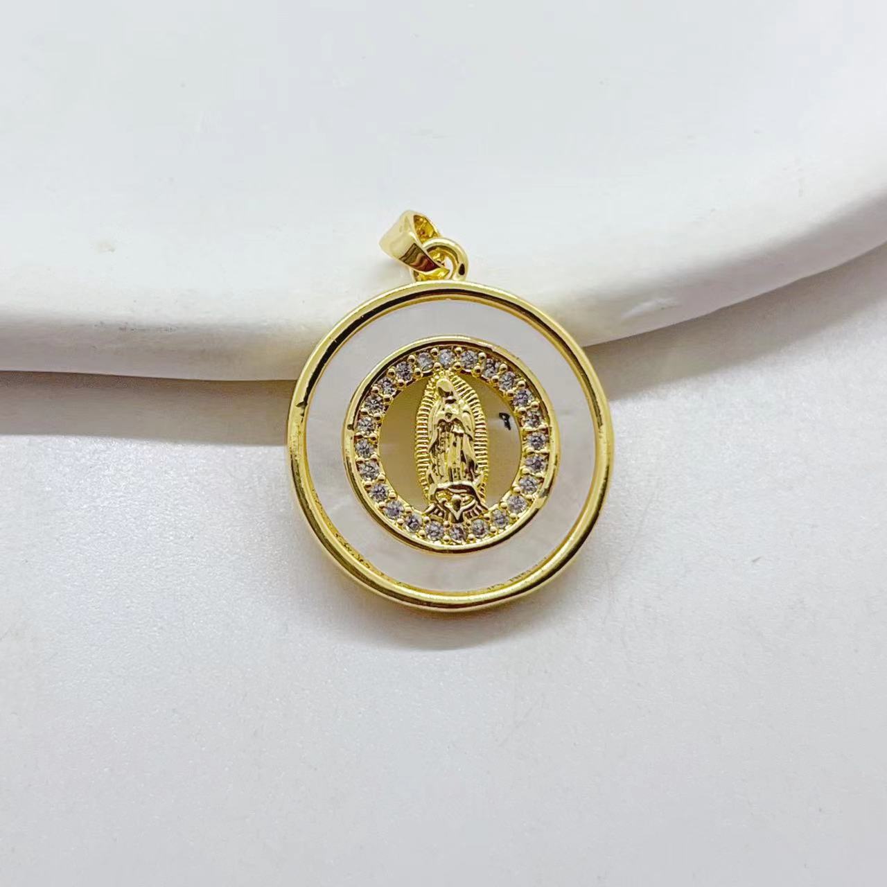 18*25mm Jewelry Making Size 1 Piece 18*25mm Copper Zircon Virgin Mary Pendant