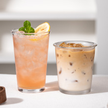 ins风玻璃翻口咖啡杯喝水杯子茶杯牛奶饮料杯奶昔奶茶拿铁早餐杯