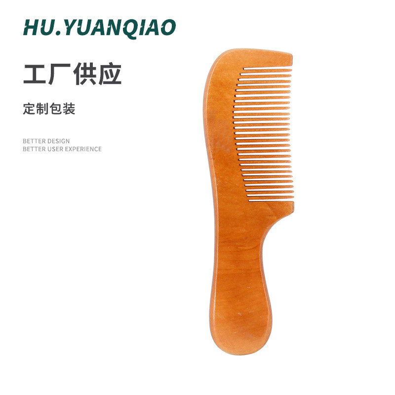 Pear wood handle comb anti-static comb log color hair wooden comb home girls hair comb wholesale