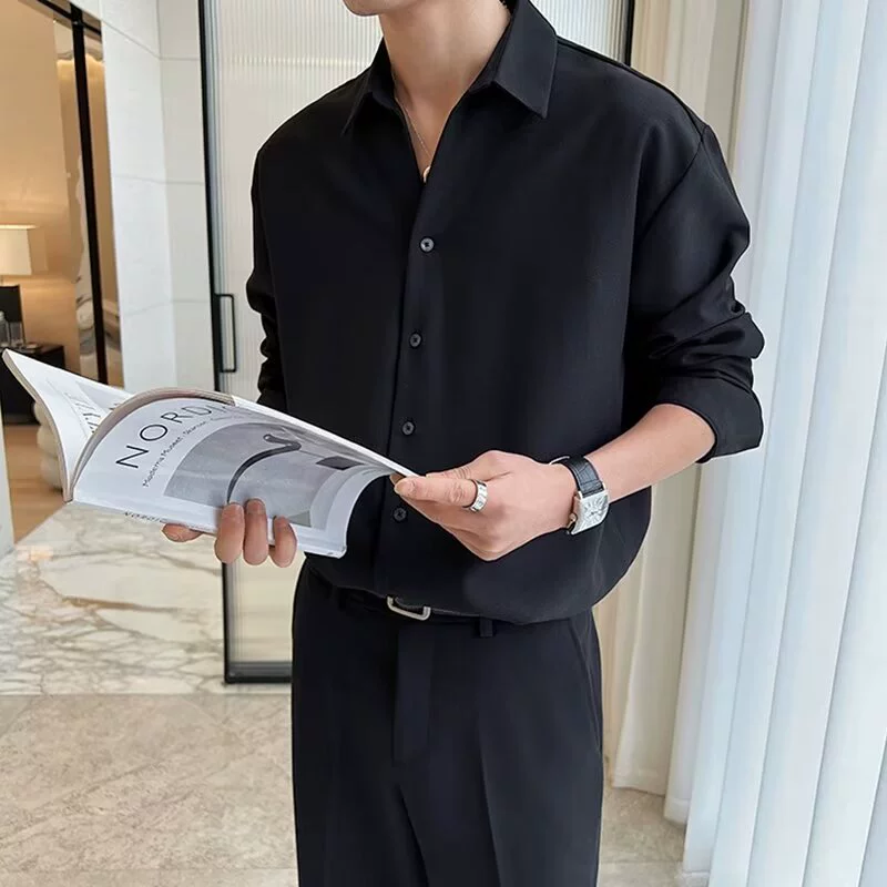 Мужская весенняя летняя новая рубашка с длинными рукавами премиум-класса белая рубашка минималистская повседневная рубашка свежая нишка
