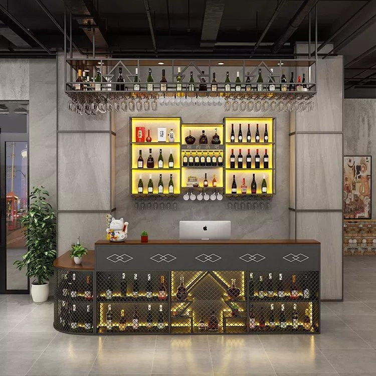 Индустриальный ветер кассовый магазин барбекю бильярдная комната бар стойка регистрации кафе ресторан угол винтажный бар