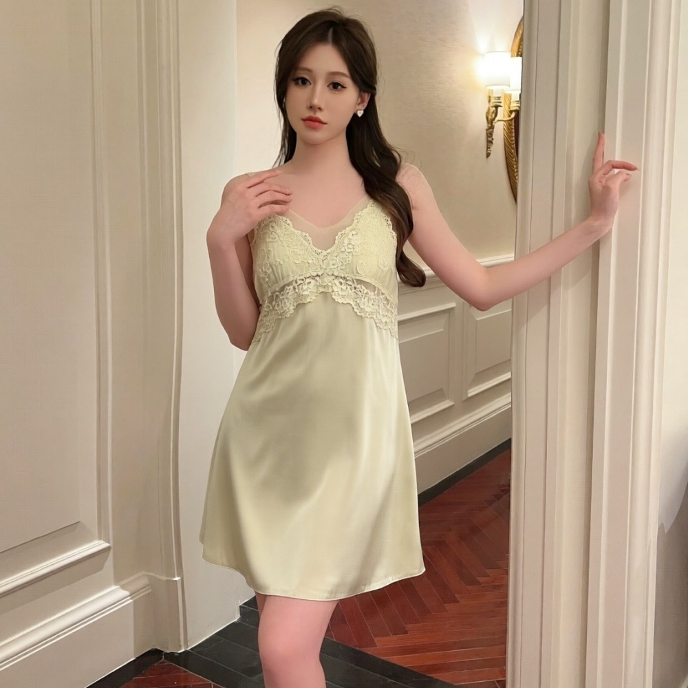 싱글 나이트가운 - 연한 녹색