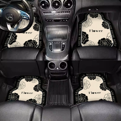 Car Mat Universal Main Driving Car Mat Non-Slip Foot Mat Easy to Clean Car Mat Special Car Interior Anti-Dirty Foot Mat (Universal Foot Pad) - ink-dyed-camellia-four-piece-set-front-x2-back-x2-diatom-mud