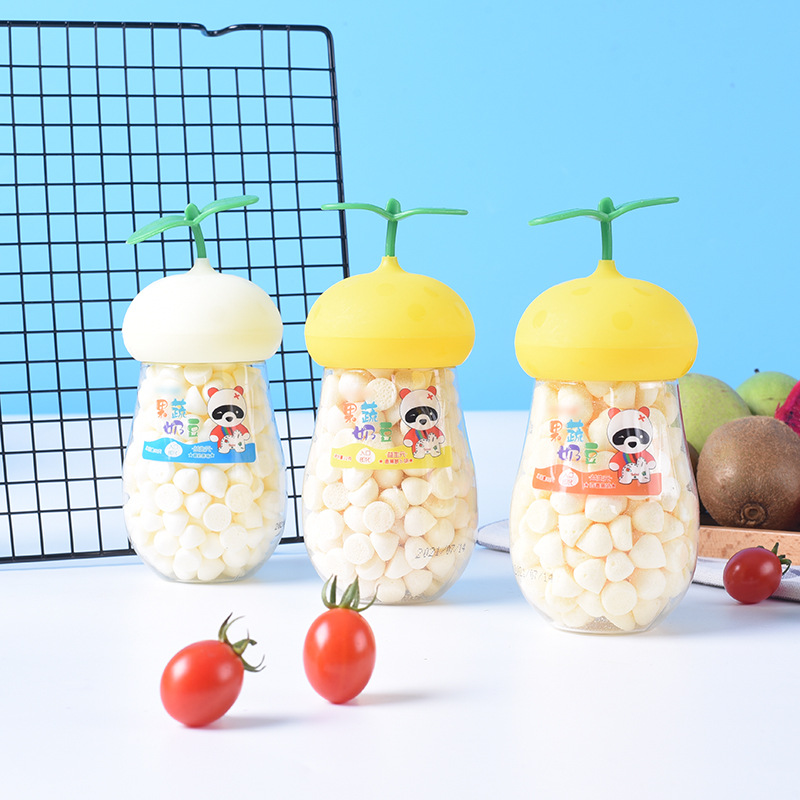 Ready-To-Eat Fruit Yogurt Melt-In-Your-Mouth Snacks, Prebiotic Milk Beans, Steamed Buns in Bottles, Multi-Flavor Wholesale