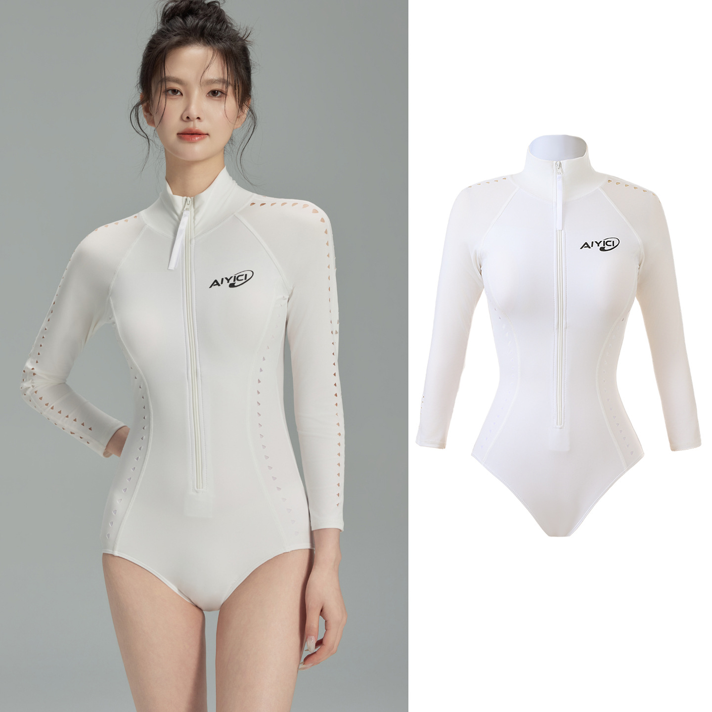 Milky white one piece 2679