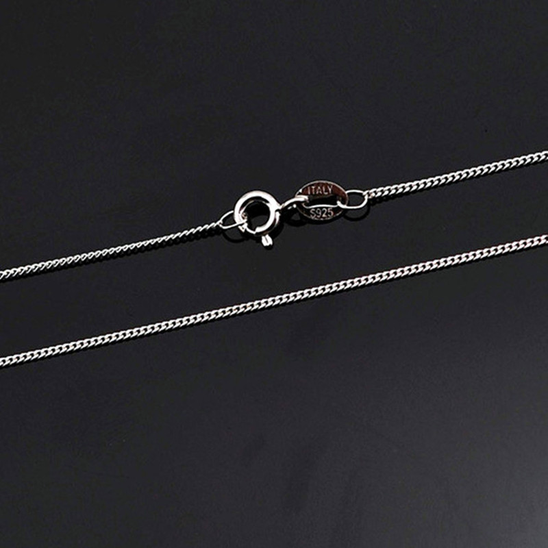 Argent Sterling 925 Chaîne À Maillons Cubains Placage Géométrique Collier display picture 4