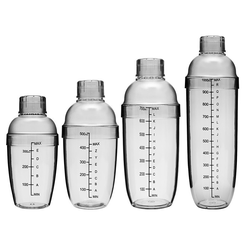 1000ml black scale snow Cup PC high transparent new printed scale snow pot milk tea shop hotel commercial wine Shaker