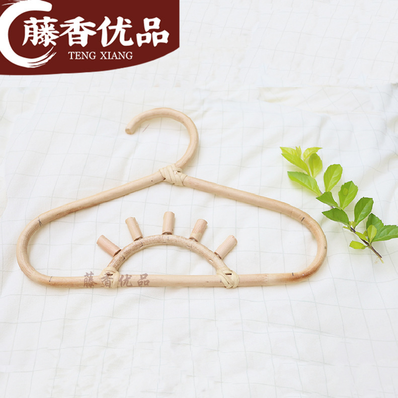 Handmade Rattan Children's Clothes Hanger Moon Sun Rainbow Children's Room Decoration Children's Clothing Store Photo Props