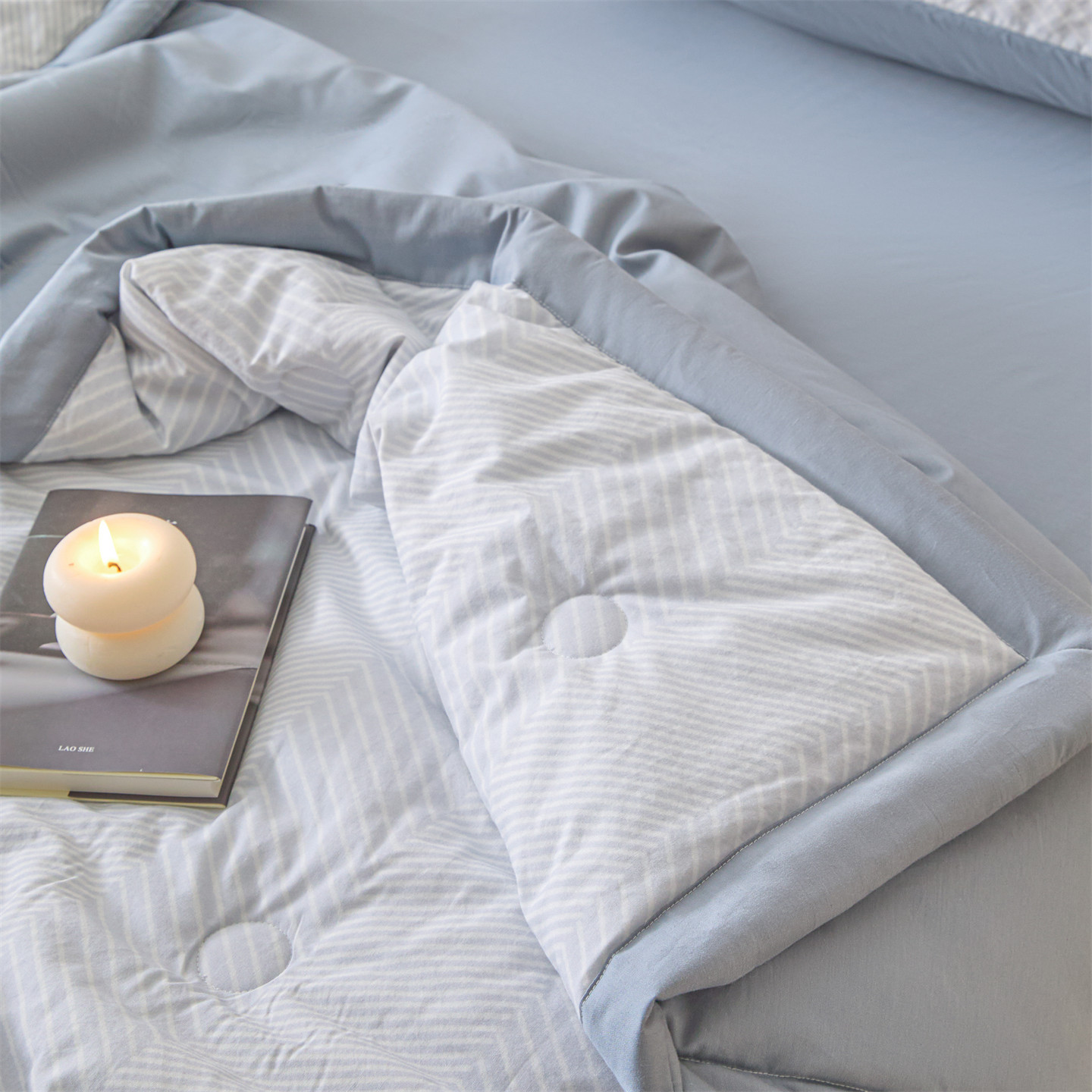 Muji-Style Pure Cotton Fabric Filled with Xinjiang Pure Cotton Summer Quilt Series, Air Conditioning Quilt, Nap Quilt, Same Style Pillowcase Four