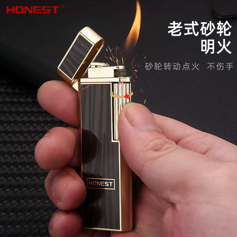 百誠の新型の軽薄な逸品の金属の空気を入れる斜めの火のライターのビジネスのファッションの贈り物は彼氏のたばこの器具の卸売りに送ります。|undefined