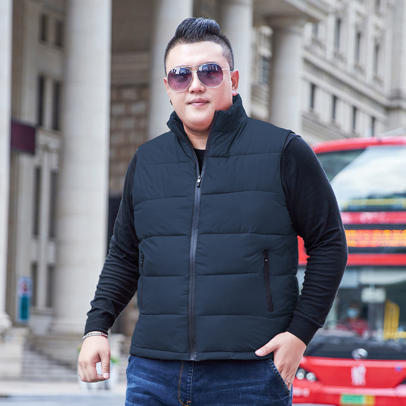 Down Cotton-padded Jacket Vest Men's Autumn and Winter Cotton-padded Jacket for Middle-aged and Elderly Oversize Loose Men's Vest Shoulder Thickened Cotton-padded Jacket