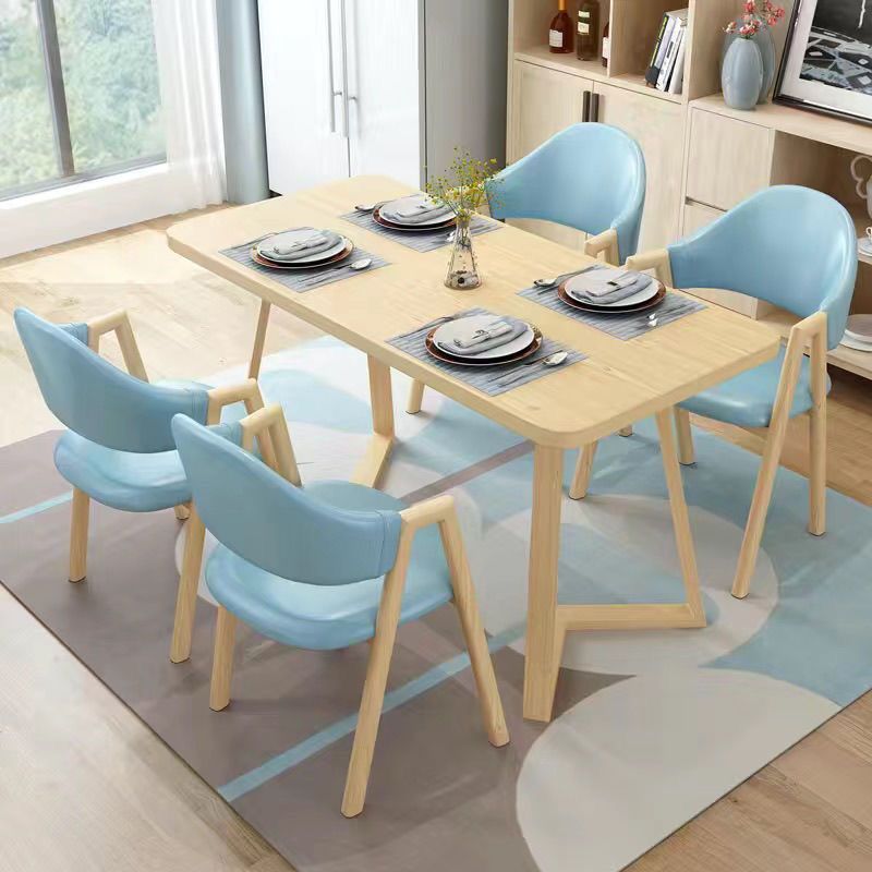 Mesa de comedor nórdica, mesa de comedor rectangular moderna y simple para casa pequeña