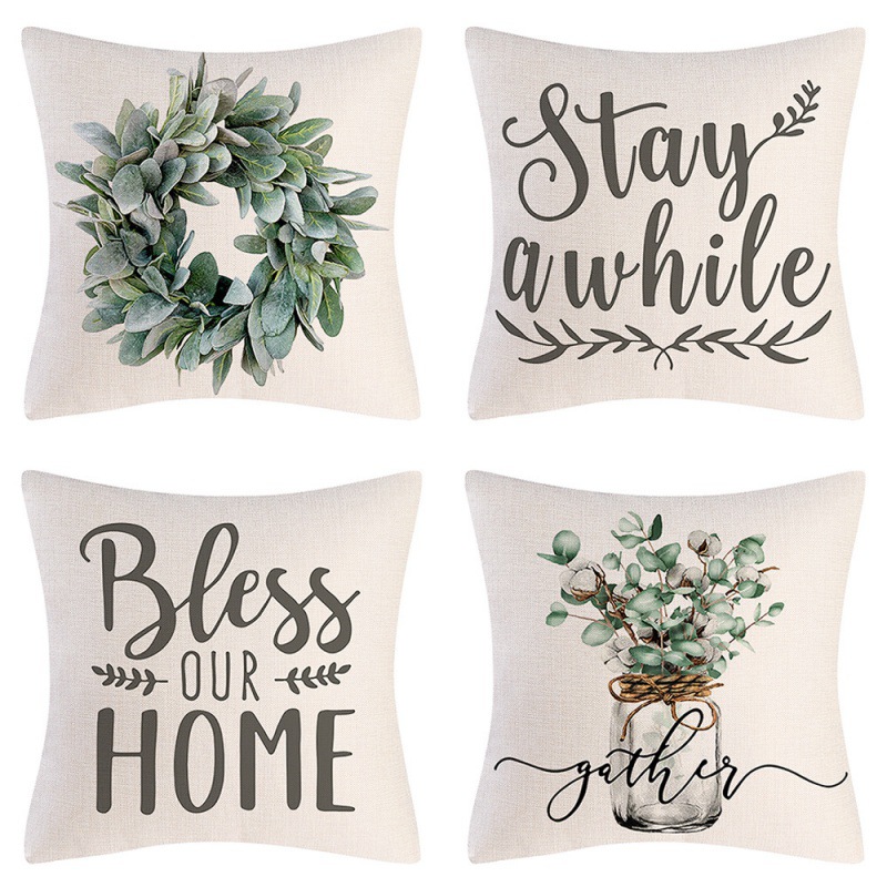 Cross-border home decoration cushion spring pillow truck Garland light color series digital printing Amazon outdoor pillowcase