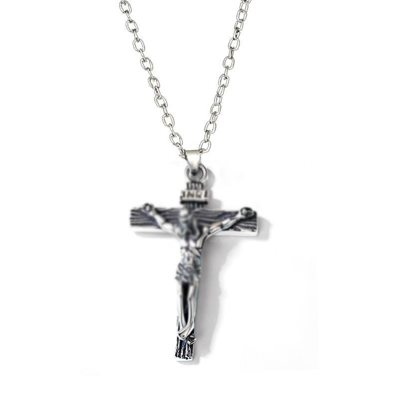 Collana New Cross da uomo, girocollo, personalità, maglione hip hop, ciondolo lungo, catena per clavicola, donna_voghion.com