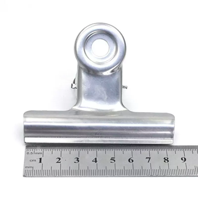 圆形夹票夹收纳夹银色85mm金属铁夹办公文教夹子密封夹画夹批发