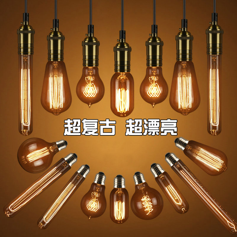 Edison Bulb E27 Silk Carbon Filament Lamp Retro Bulb Tungsten Filament Bulb Bar Window Decorative Bulb Wholesale