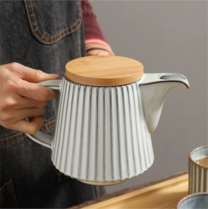 Ceramic retro teapot, set, capacious Japanese ceramics, tea cup for home use