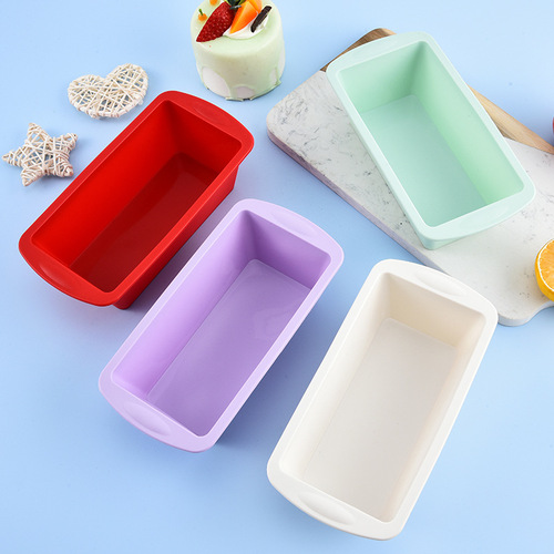 DIY silicone cake mold, double-ear rectangular silicone toast mold, baking tool toast box bread mold