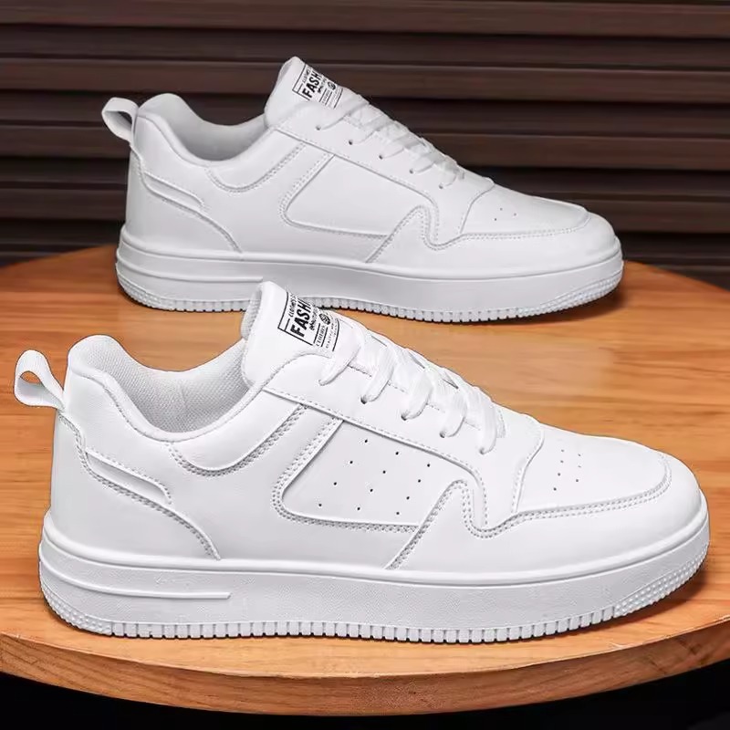 Zapatos de primavera para hombres, nuevos zapatos blancos transpirables, estudiantes masculinos, zapatos deportivos de plataforma de todo fósforo de tendencia coreana, zapatillas de deporte casuales