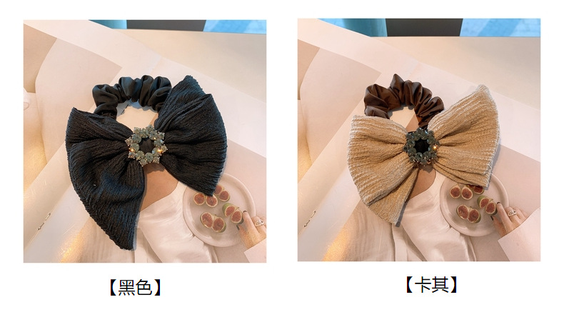 Retro Diamond Wave Embossed Folds Bow Hair Scrunchies display picture 21
