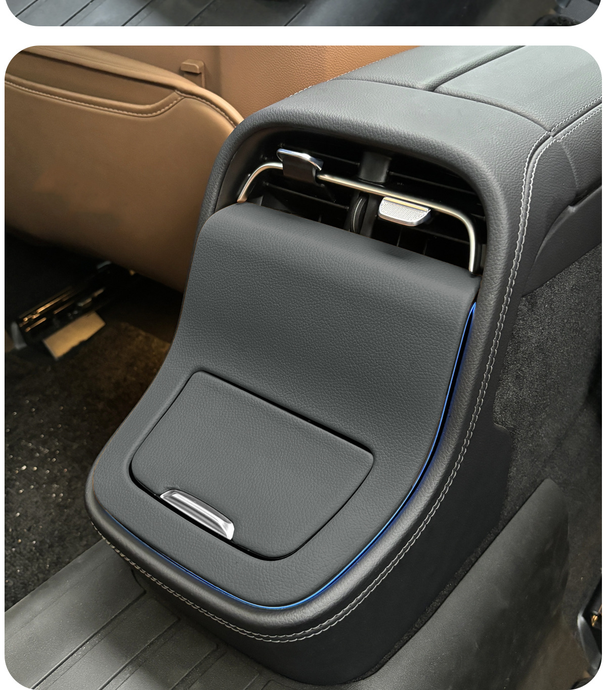 Use the Mercedes-Benz E300L Rear Air Vent Panel New E-Class E260 Protective Sticker Interior Accessories Leather Sticker 24 Models