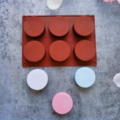 6連圓柱小154肥皂模巧克力餅乾模蛋糕模具雪糕糖果硅膠模具