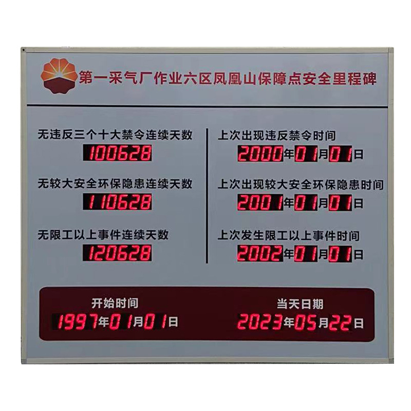 安全運行事故なし電子看板屋外ハイライト公示作業場日数正カウントダウンledディスプレイ