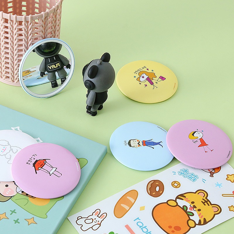 Cartoon small handheld cute mirror for students
