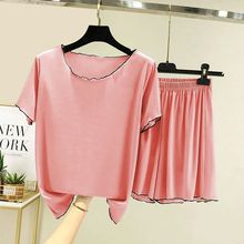 睡衣冰丝单件/套装女夏季两件套大码女装短裤宽松休闲家居服套装