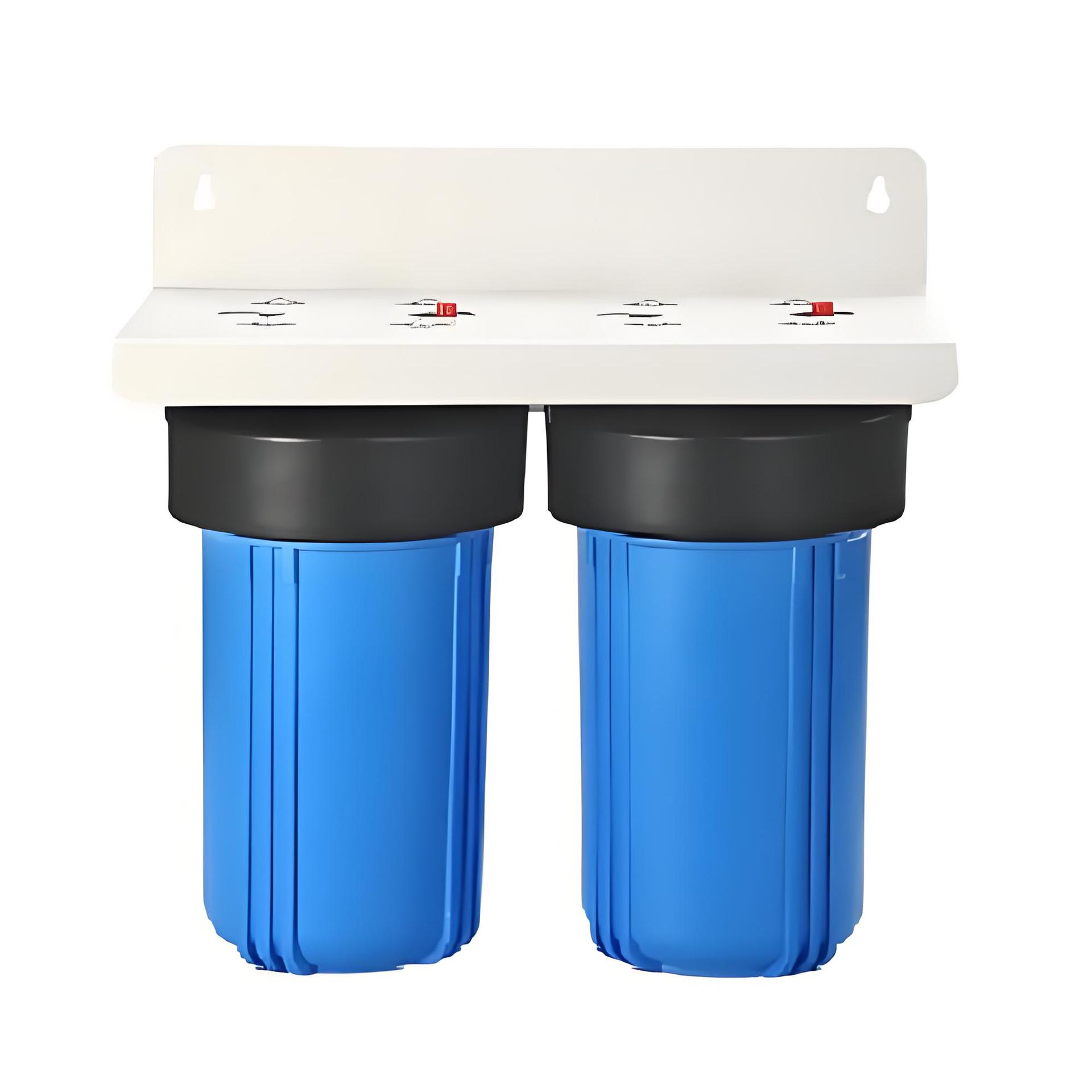 Prefiltro gordo grande de 20 pulgadas, agua del grifo de la cocina de tres niveles, purificador de agua para toda la casa, botella azul transparente, estante de gran flujo image 11