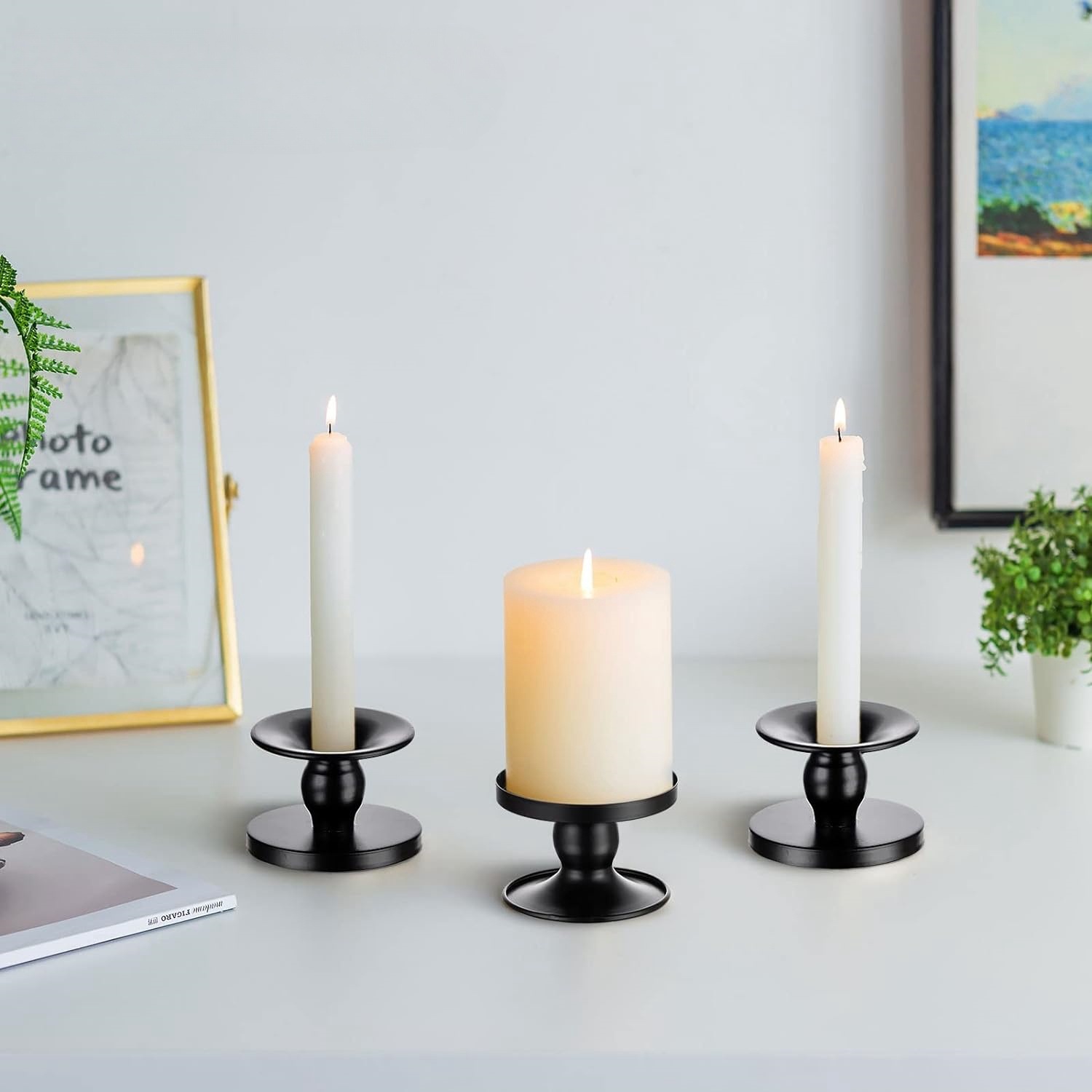 Ornamento transfronterizo nordico vela taza bandeja pequeña vela de hierro forjado negro adornos vela sala de estar modelo