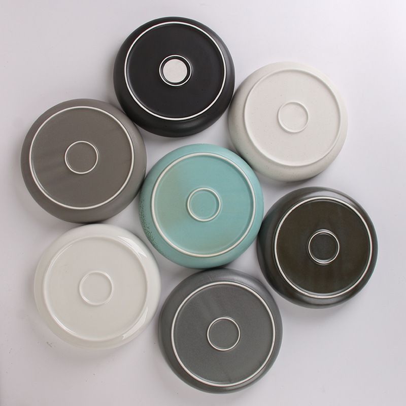 Asa Comercio exterior profundo y superficial placa redonda de cerámica Hotel hogar plato de cerámica plato de fruta ensalada placa occidental Placa de carne