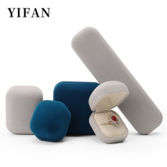 圓角絨布珠寶戒指耳釘盒批發吊墜首飾包裝盒飾品手鐲項鍊收納包裝