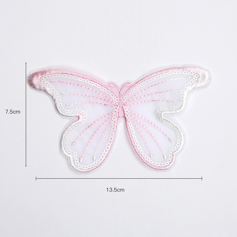 Milán bordado tridimensional encaje mariposa flor ramo Decoración Accesorios hechos a mano DIY material accesorios adornos florales