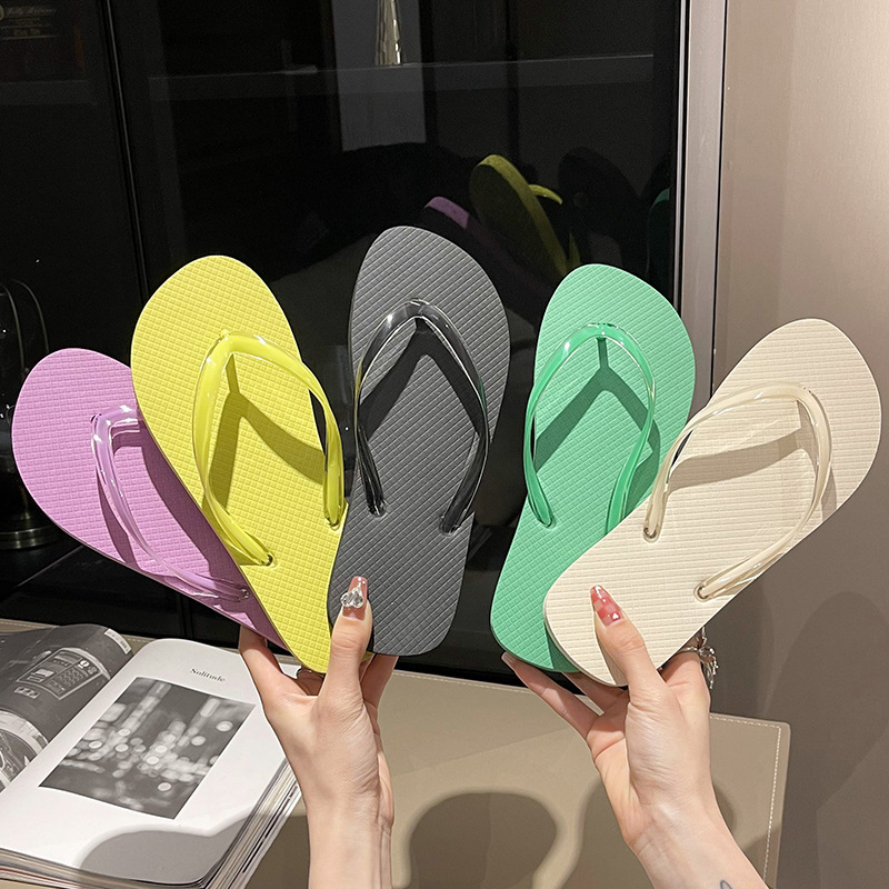 Chanclas de verano para mujer, estilo de verano, estudiante de moda, personalidad antideslizante, pinzas, lindas sandalias y zapatillas de playa coreanas