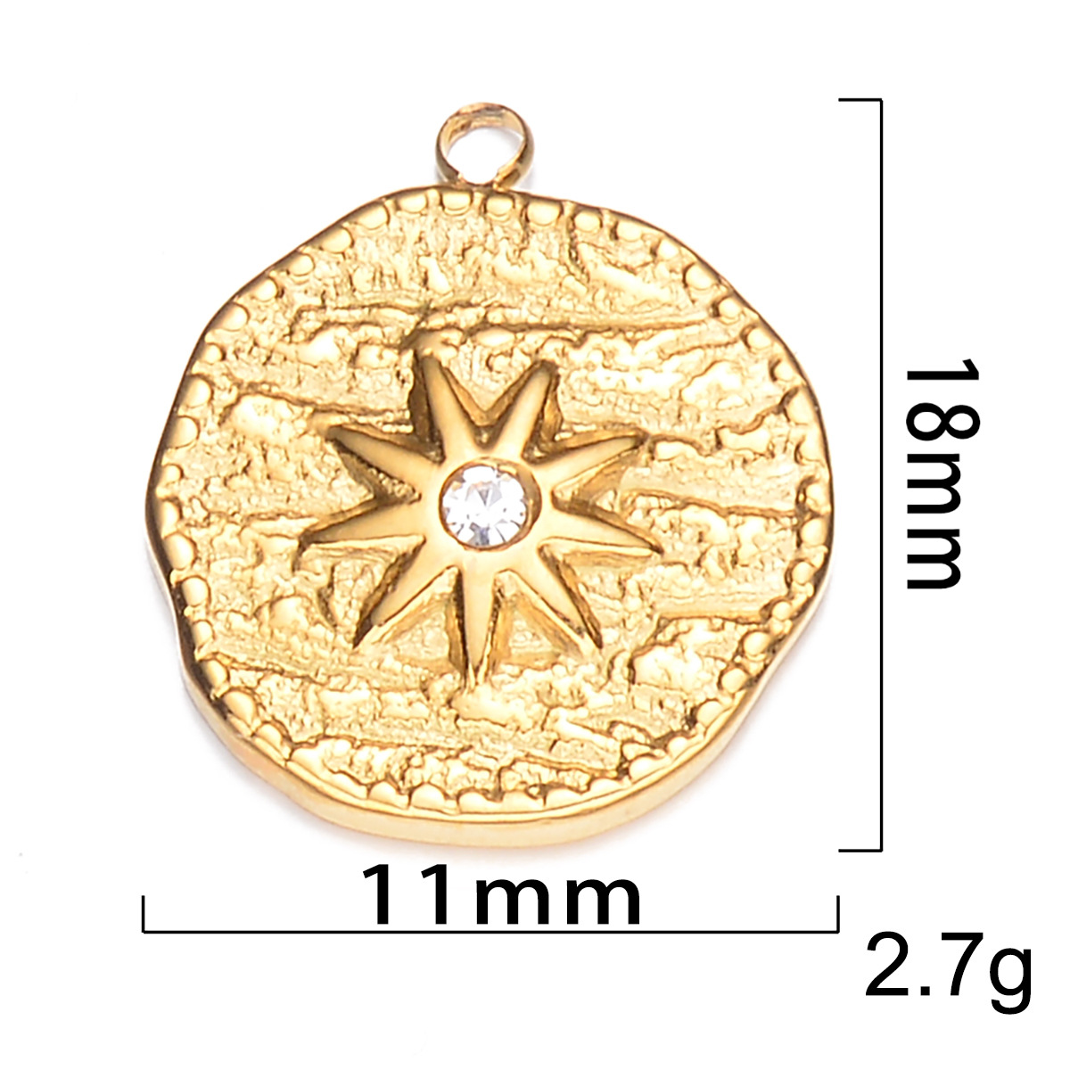 304 Stainless Steel Material 5 PCS/Package 304 Stainless Steel Zircon Geometric Heart Shape Sandblasted Polished Pendant