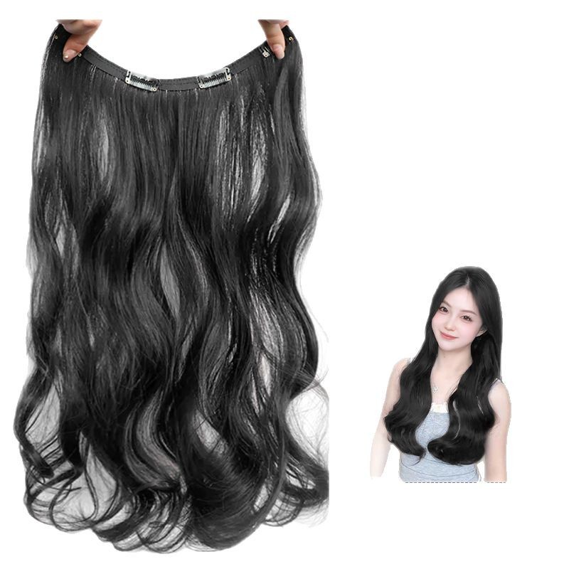 Peruca de cabello para mujeres de una pieza de cabello rizado largo ultra delgado aumento de cabello flojo pieza de cabello natural ondas grandes extensiones de cabello invisibles sin marcas