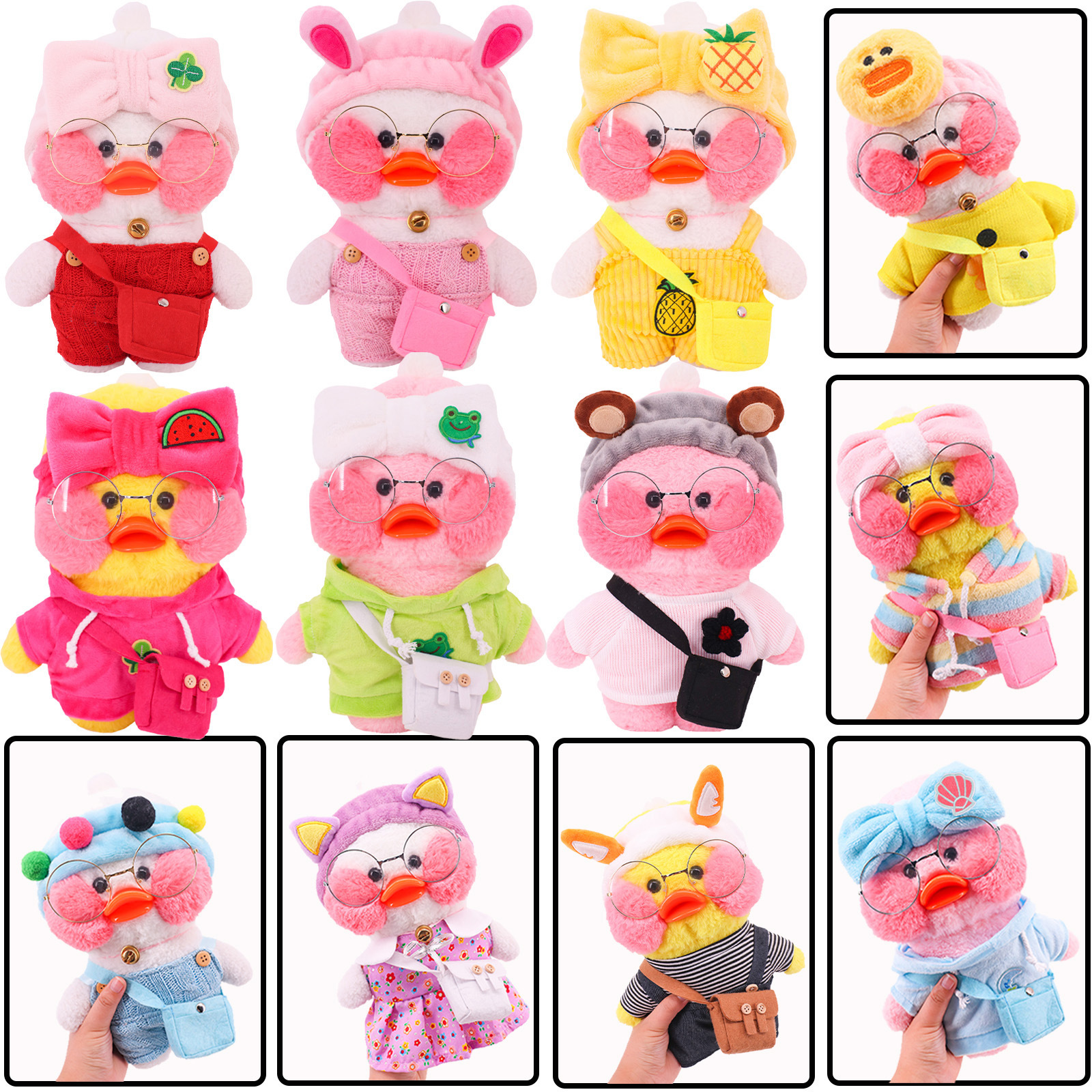 Nueva 30cm pequeño pato amarillo felpa juguete Ropa Accesorios lindo peluche muñeca animal muñeca juguete de los niños