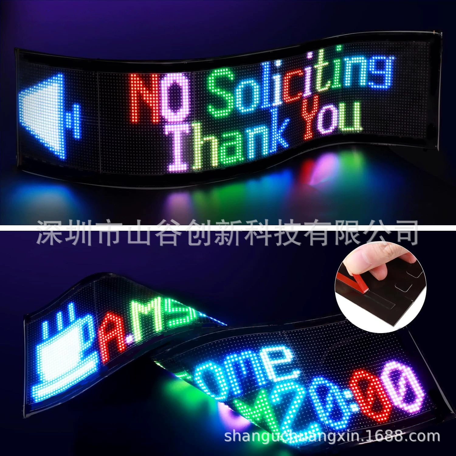 Гибкий LED-дисплей с наклейкой-окном экрана, рекламный экран внутри помещения, приложение, Bluetooth, прокрутка экрана и шрифт, полностью водонепроницаемый