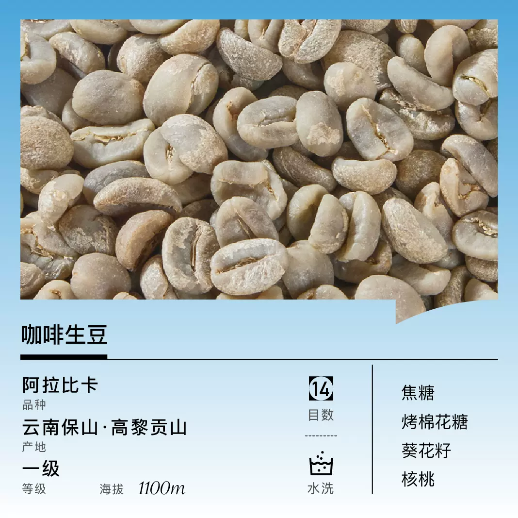 阿拉比卡水洗咖啡生豆 云南咖啡豆二级14目 商用生豆现货批发