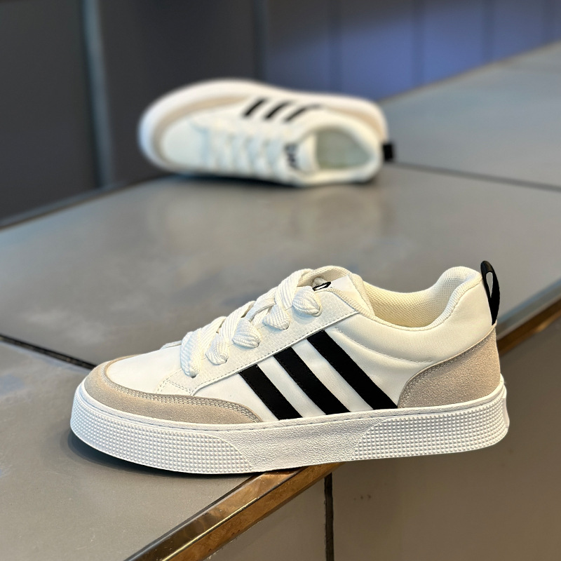 Easiest for Match Casual Sneakers for Men 2024 New Retro Three-bar Men's Shoes with Cloth Breathable Soft Sole Comfortable Sports Shoes