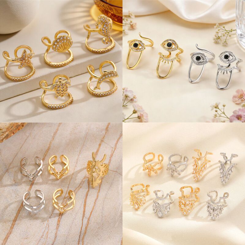 European and American Style Versatile Minimalist Zircon Oil-Drip Open Ring for Women, Cool and Unique Design, High-End Nail Ring Jewelry
