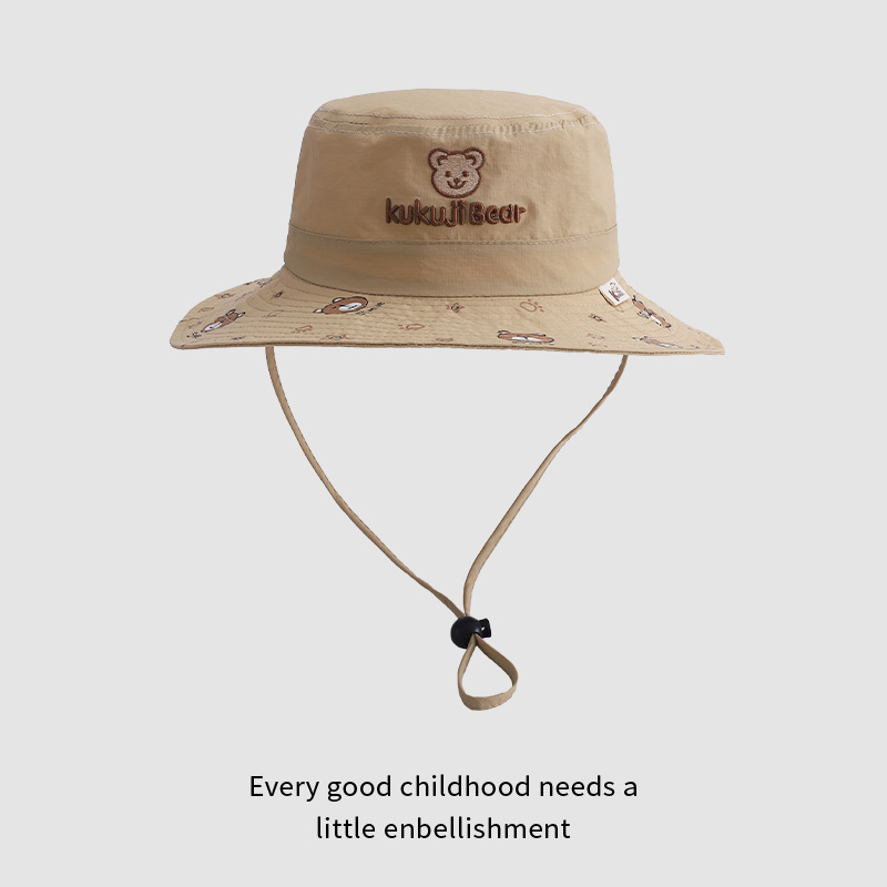 Sombreros para bebés primavera y otoño para niños sombreros delgados sombreros super bonitos osos sombreros para bebés sombreros de pescadores para niños coreanos