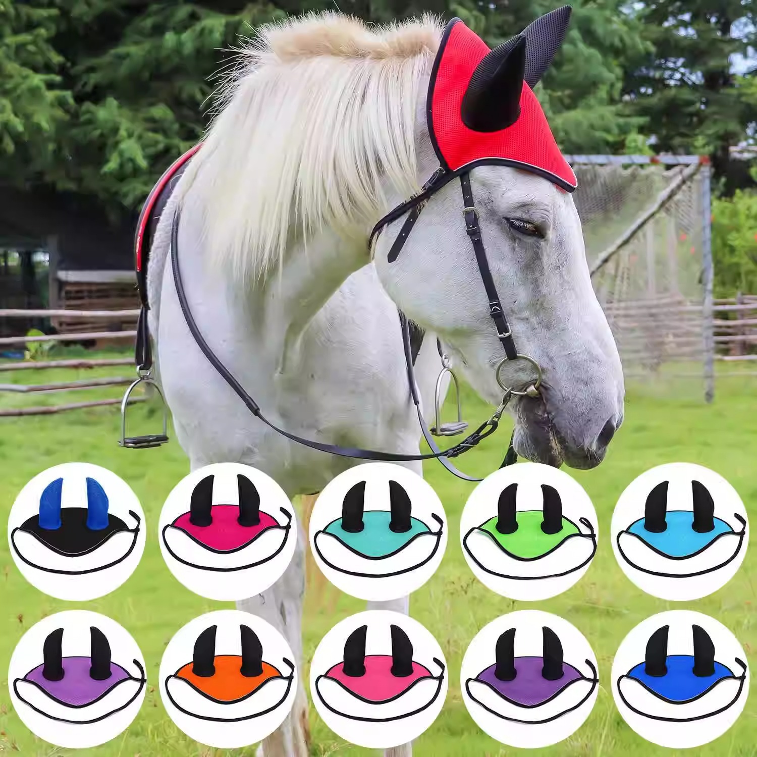 Factory direct sales of equestrian equipment and supplies. Breathable mesh horse earmuffs and horse accessories.