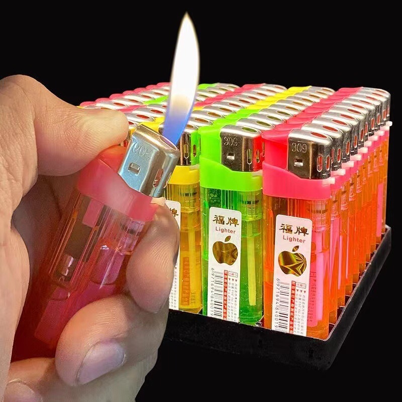 [Wide version large] ordinary transparent open flame lighter convenience store classic one-yuan machine store purchase disposable