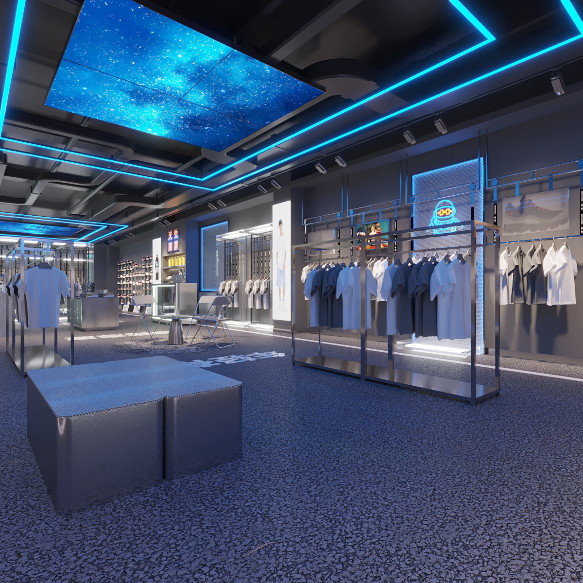 潮牌 整店输出货架展示柜002