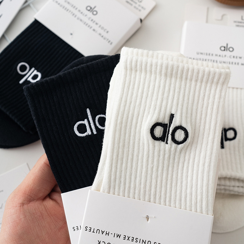 Ai Individually Packaged Socks, Couple Style, Solid Color, Plain Design, Massage Sole, Casual Sports Cotton Socks, Summer Ai Embroidery
