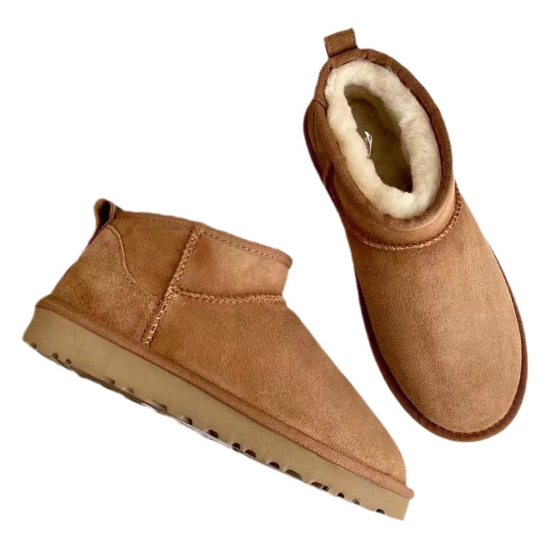 Invierno nuevas botas de nieve Zapatos de algodón noreste corto plano de comercio exterior de las mujeres zapatos calientes gruesos forrados de lana lote de entrega de una sola pieza
